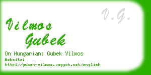 vilmos gubek business card